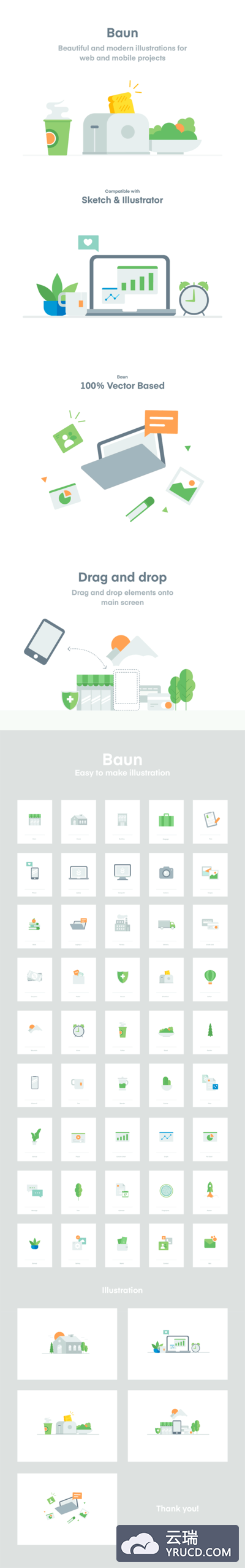 简约的网页和APP占位创意图形设计素材包下载[Ai,Sketch]