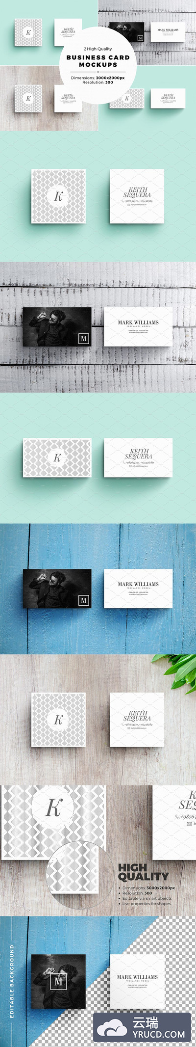 时尚高端的名片卡片邀请卡设计模板&样机展示模型mockups