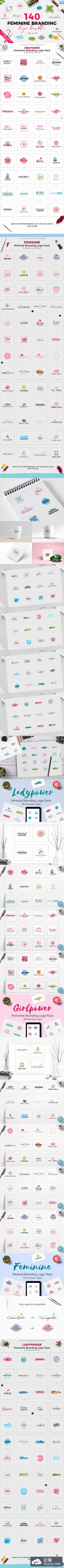 140款女性品牌标识大合集[EPS, PSD]