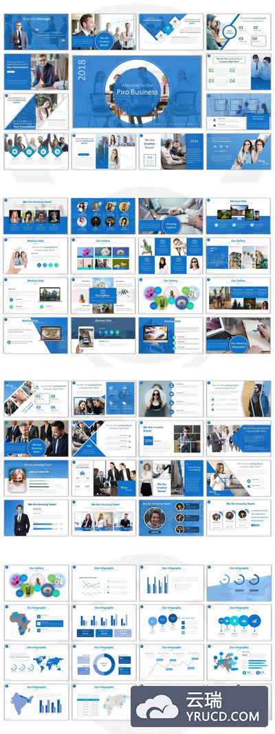 实用的商务蓝PPT模版下载[pptx]