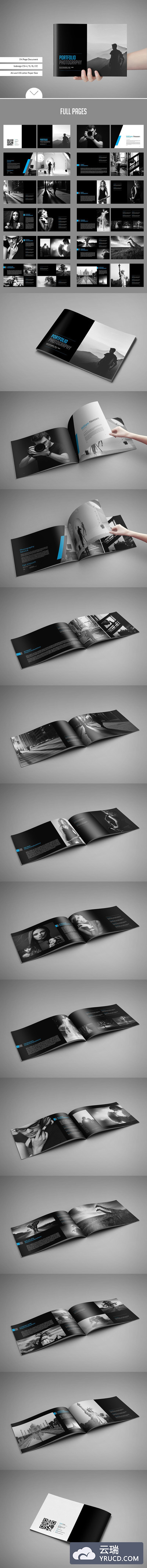 高端时尚的摄影画册手册楼书杂志设计模板