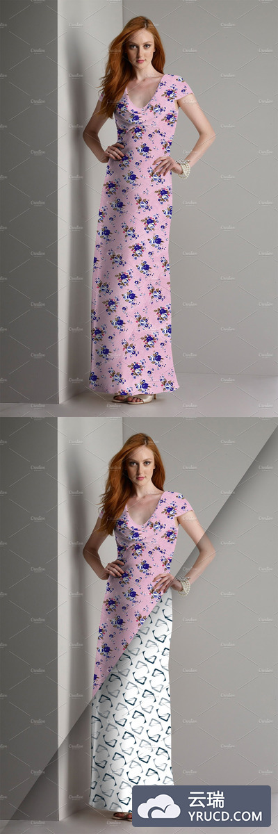 女士连衣裙样机展示模型mockups