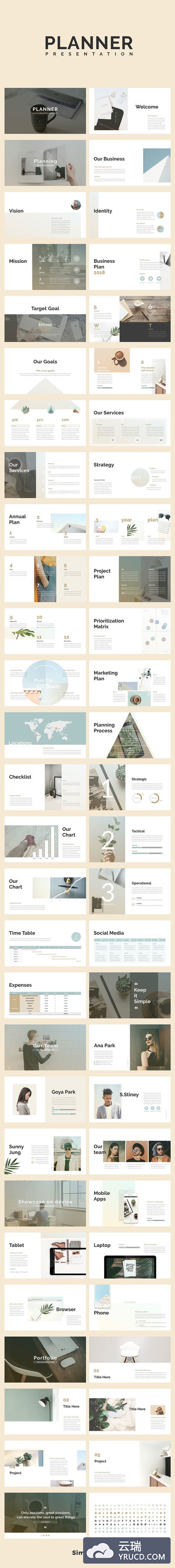 高端优雅的时尚powerpoint幻灯片展示设计模板（pptx）