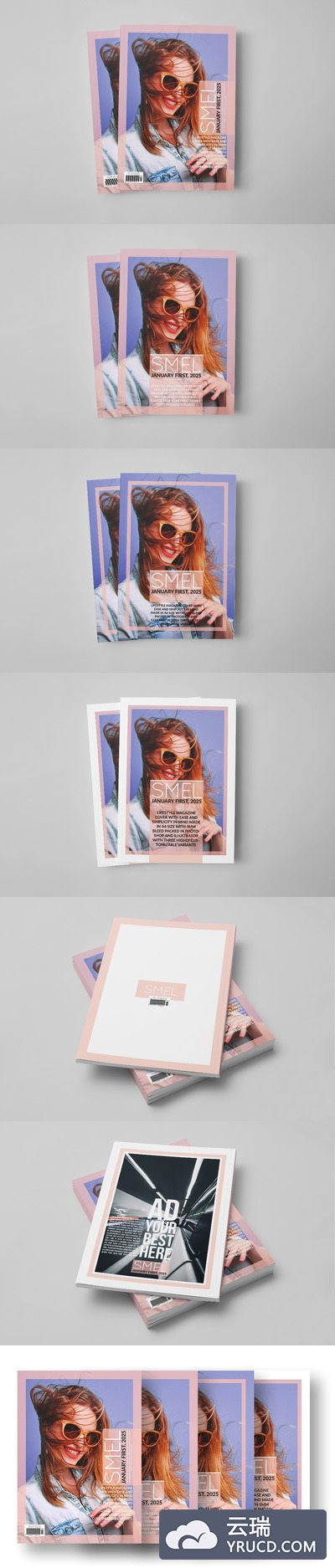 时尚多用途杂志画册手册楼书封面设计模板