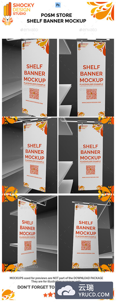 实用的多角度X展架，吊旗Mockups打包下载[psd]