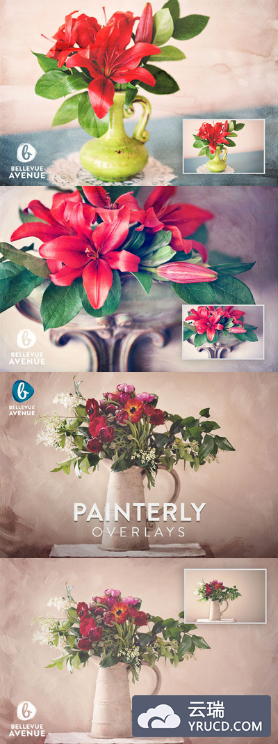 高品质的手绘丙烯酸漆水彩油画叠加背景纹理大集合