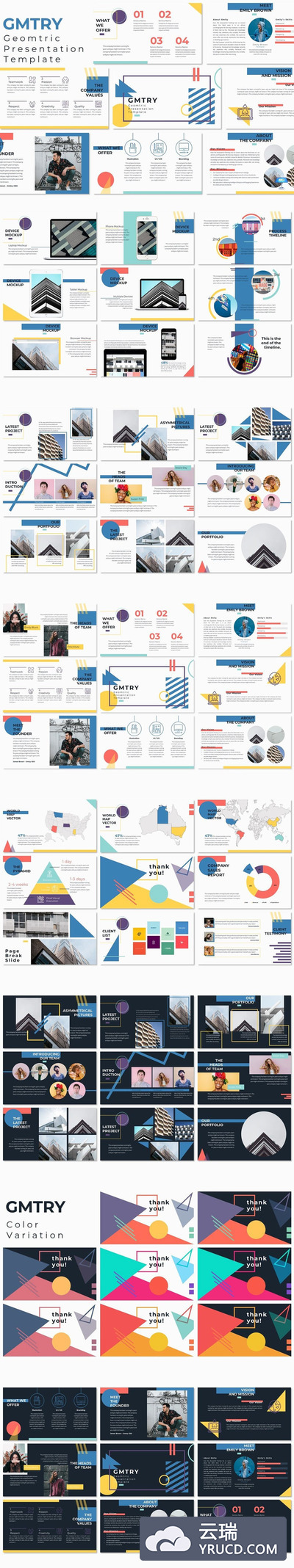 创意几何图形主题PPT模版下载[Keynote]