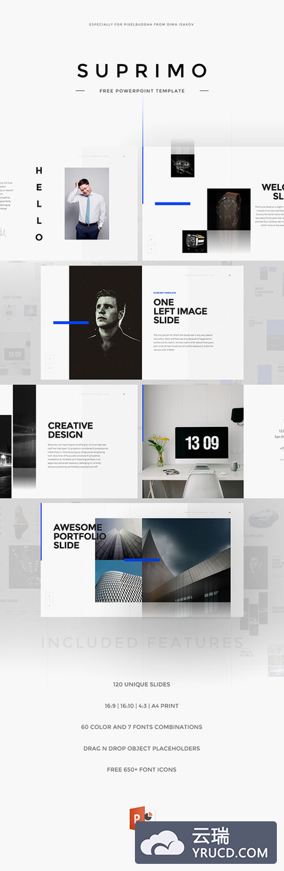 PPT | 时尚流行简洁高品质配色模板