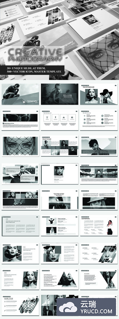 创意摄影大图展示类PPT模板