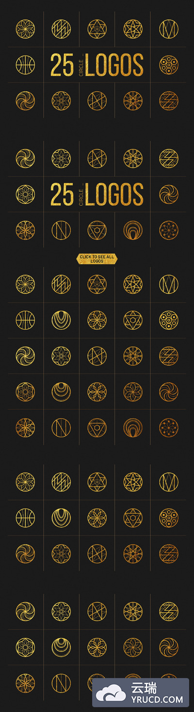 25个线形几何图案标志矢量素材下载[ai,psd,eps,png,jpg,svg]