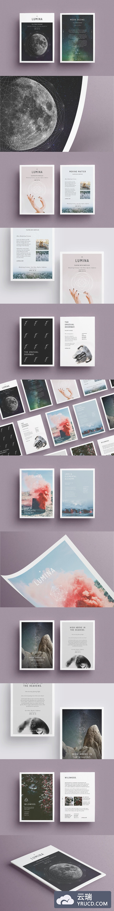 高端优雅的简约多功能几何图形海报传单DM设计模板