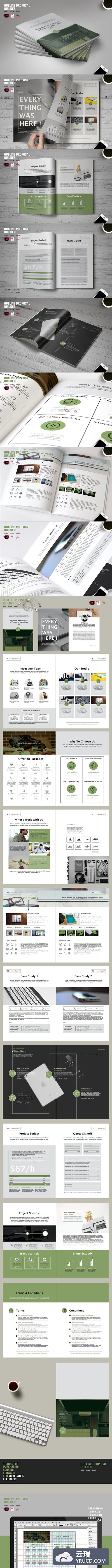 高品质的多功能商务商业画册手册楼书杂志设计模板