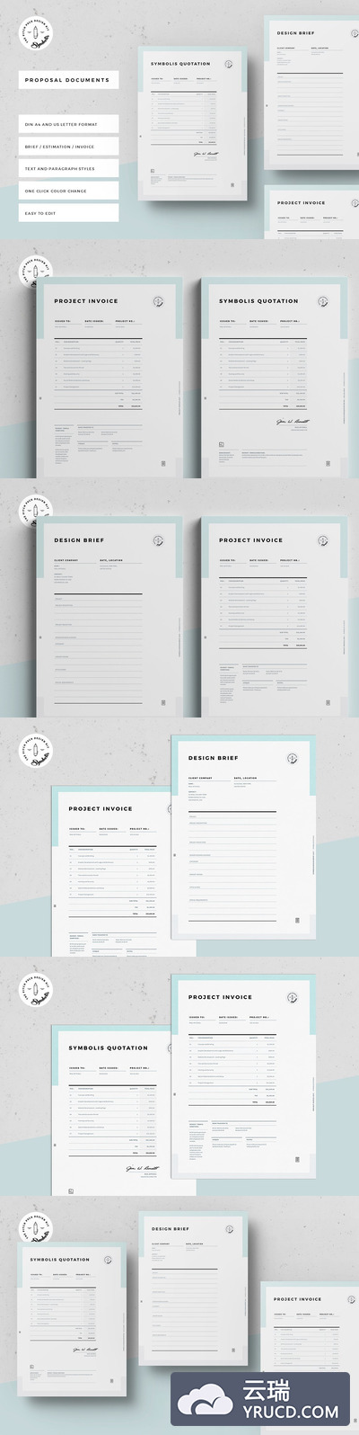 高端简约的时尚信纸传单DM个人简历设计模板