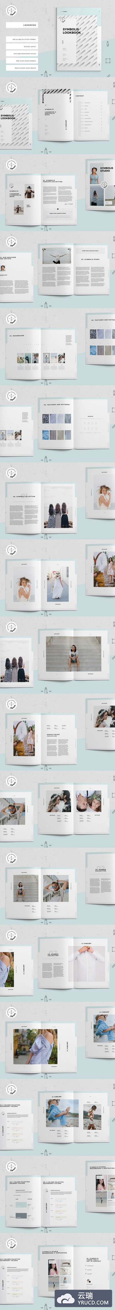 36P高端时尚简约的多用途杂志画册手册楼书设计模板