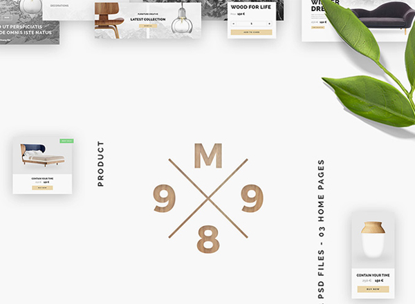 UI | 简约干净线条形状网站套件25个样本页面