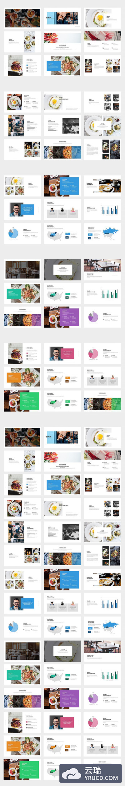创意十足的美味食物主题PPT模版下载[pptx,pdf]