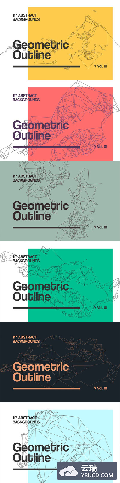 背景纹理 | 117个抽象几何纹理形状线条素材