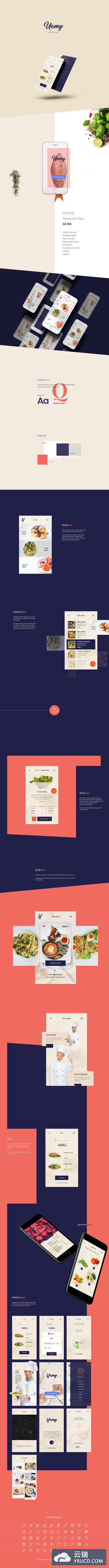 专业高端米其林餐厅级别的高品质App Ui Kits