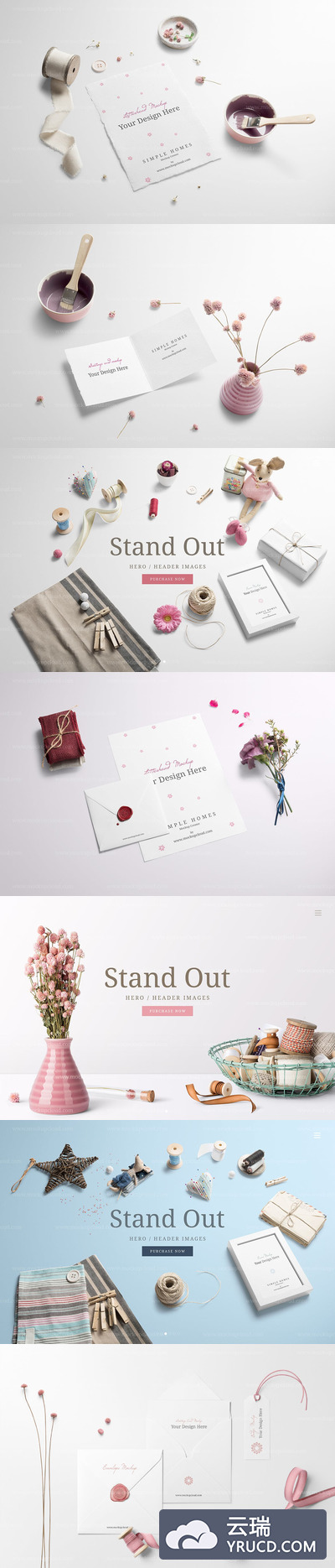 优雅的高品质温馨婚礼质感场景样机展示模型mockups