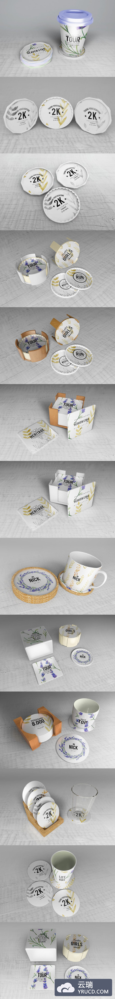 样机 | 高品质高分辨率被子杯垫元素效果