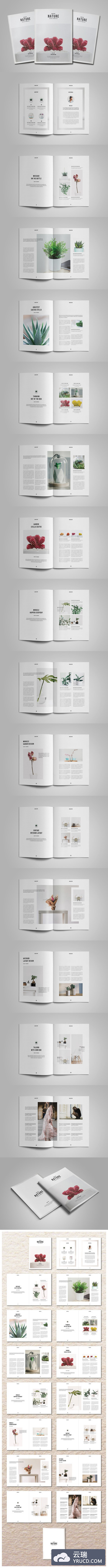 清新自然的植物类画册模版下载[indd]