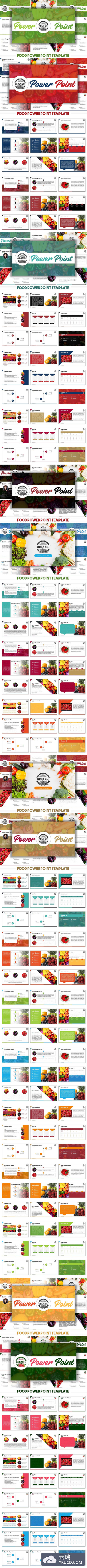 一组实用的多色食物主题PPT模版下载[pptx,pdf]