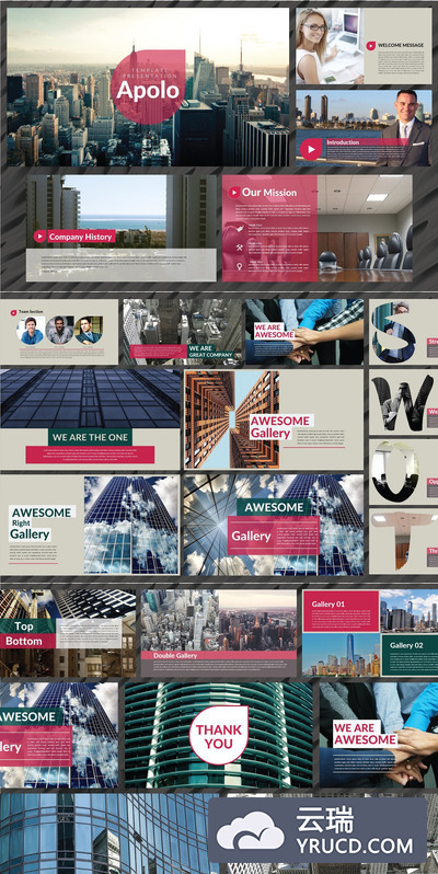Apolo Keynote Presentation--独特多图展示的Keynote幻灯片模板下载[key]
