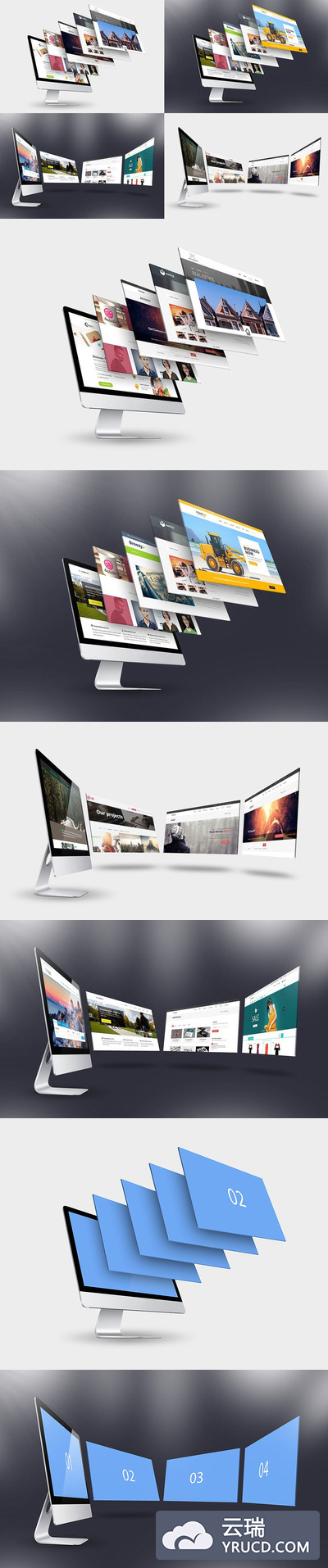 iMac作品展示Mockups打包下载[psd]