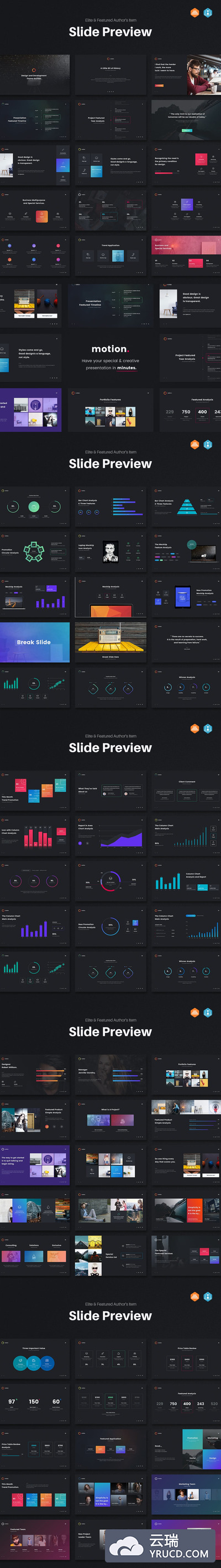 高品质的高端时尚powerpoint幻灯片演示模版（ppt）