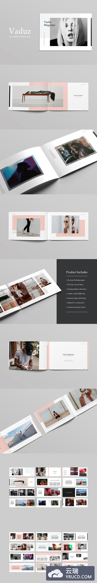 优雅的风景杂志模板