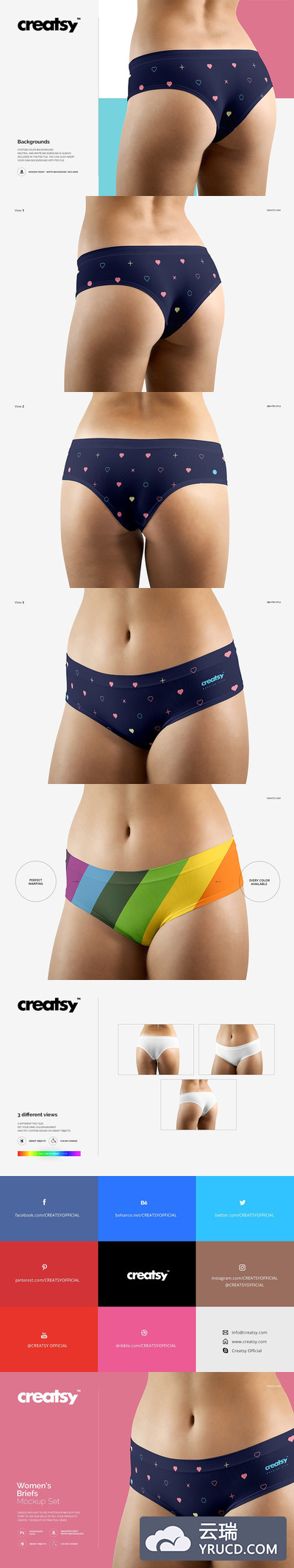 时尚女性内裤展示模型Mockup下载[psd]