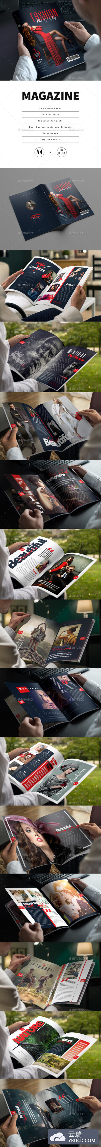 一款时尚摄影杂志模版打包下载[indd]