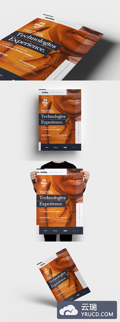 高端商务质感的多功能海报传单DM设计模板