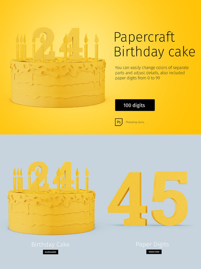 个性时尚的纸壳数字生日蛋糕