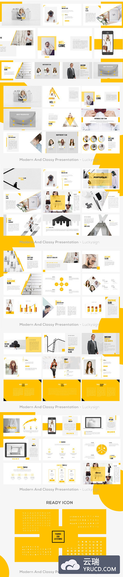 独特超现代的极简主义商业化PPT模板下载Yourbae - Presentation Templates[ppt,pptx]