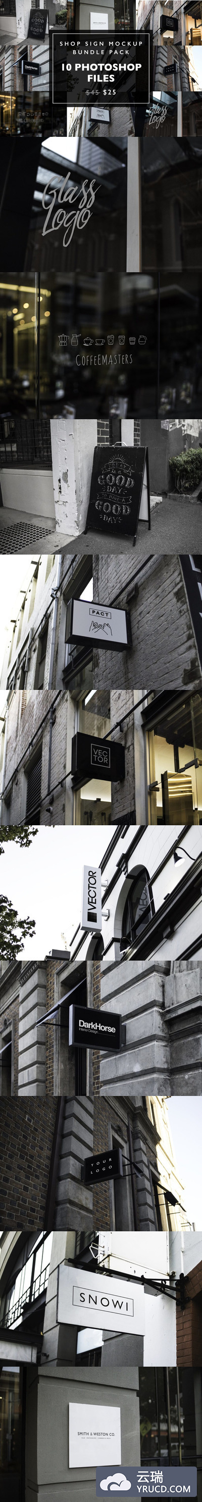 10款时尚场景店招Mockups打包下载[psd]