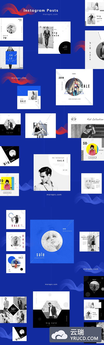 40个高端极简的Instagram故事模板下载[PSD]