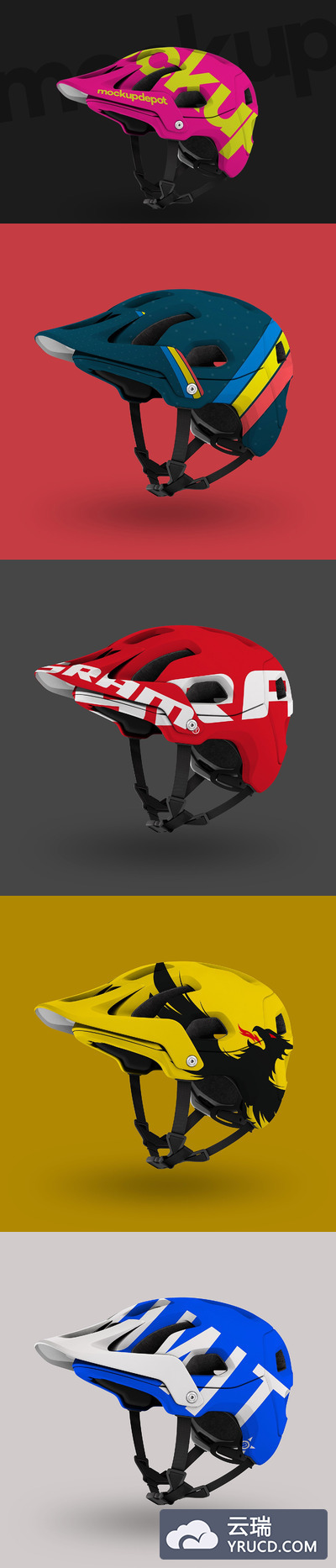 4K高清的山地自行车安全头盔Mockups下载[psd]