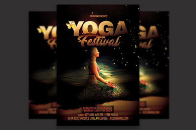 质感高端的瑜伽海报模版下载[psd]