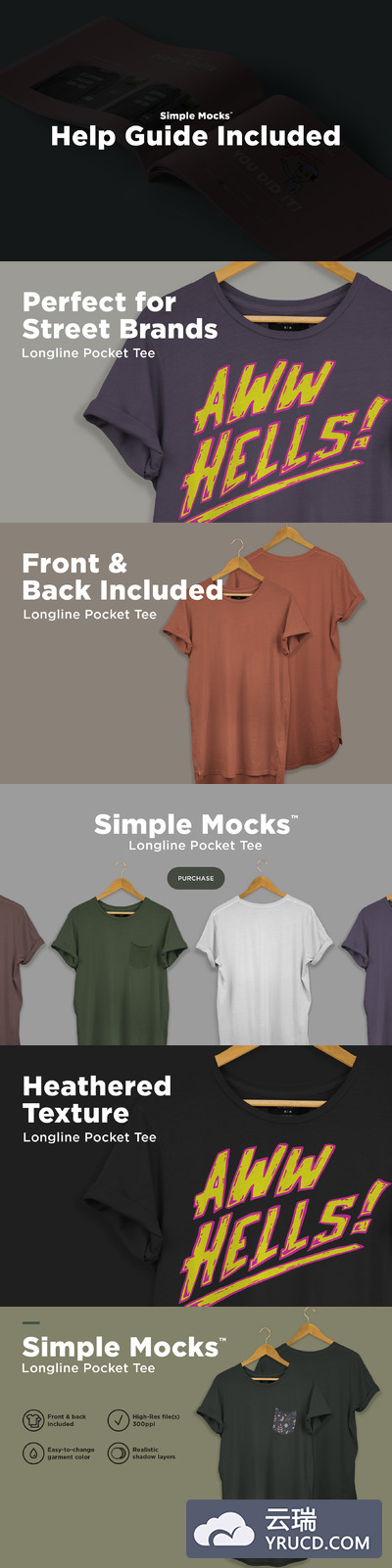 挂着展示的夏季T恤衫样机Mockups