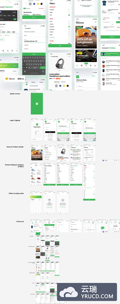 iPhone X 电商APP UI KITS