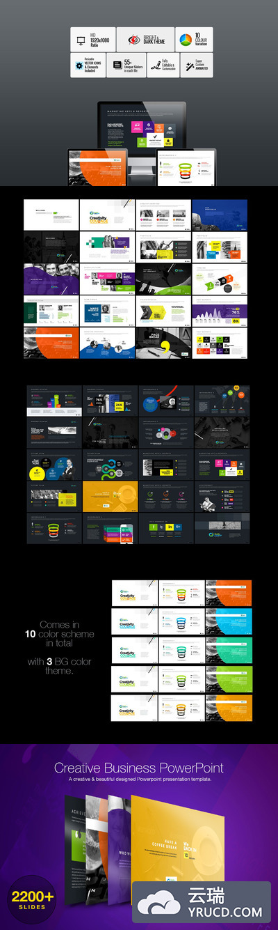 Studio创意多用途商业演示PowerPoint模板