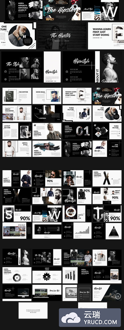 时髦主题的多用途ppt模版