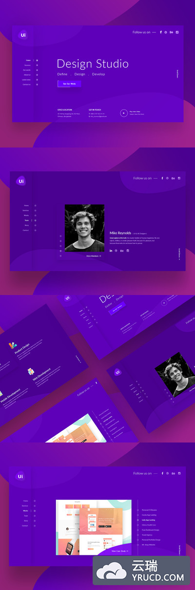 设计创意工作室网站UI模板下载