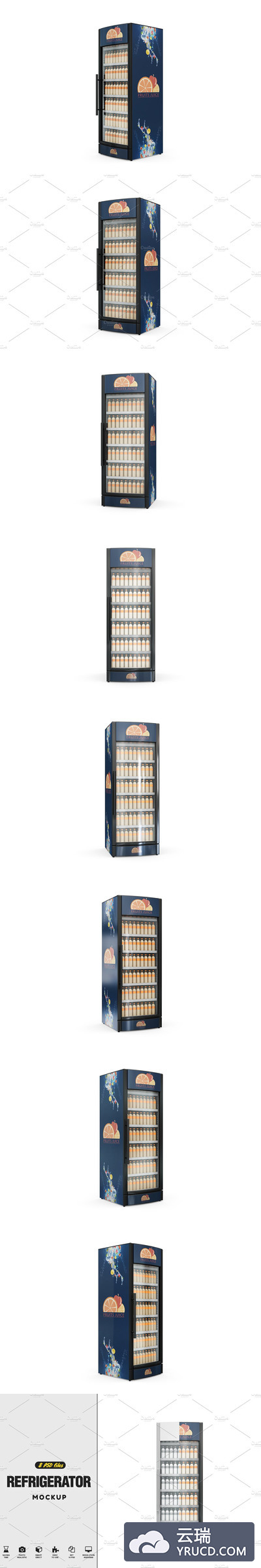 高分辨率和高质量的冰箱样机