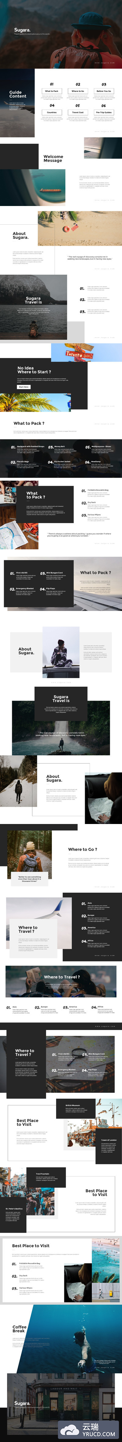 Sugara旅行指南PPT模板