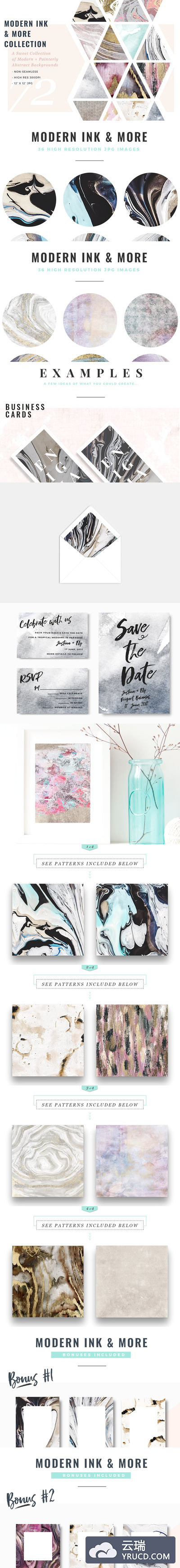 现代墨水纹理素材 Modern Ink & More Backgrounds