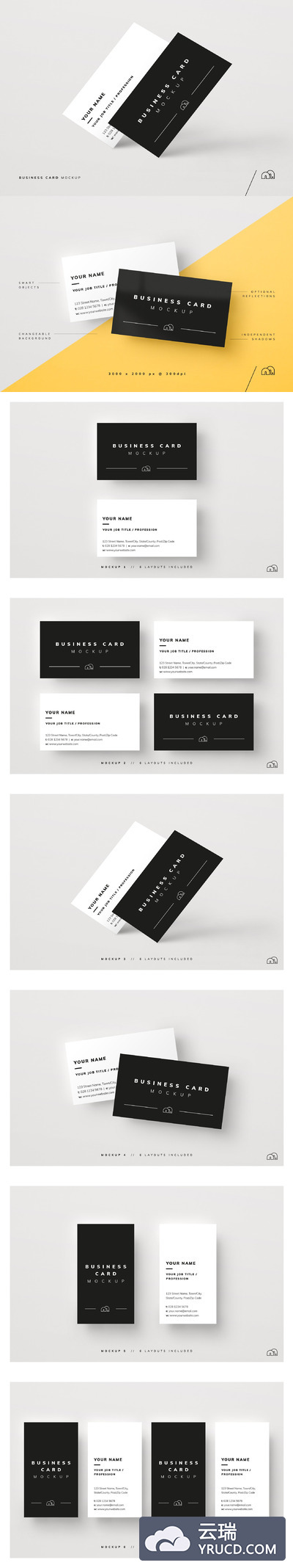 简约的商业名片样机 Business Card Mockup