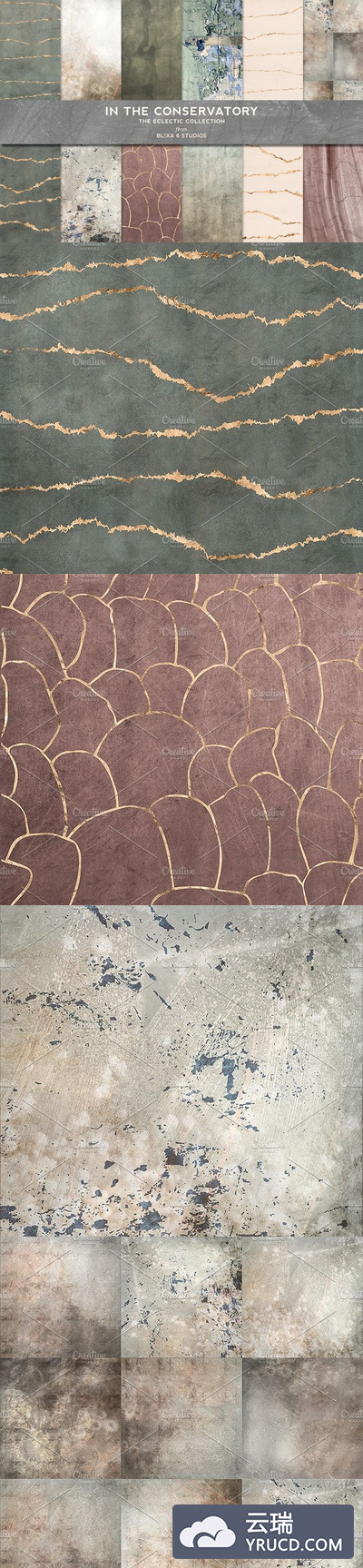 高分辨率玫瑰金箔背景纹理素材 In The Conservatory: Rose Gold Foils