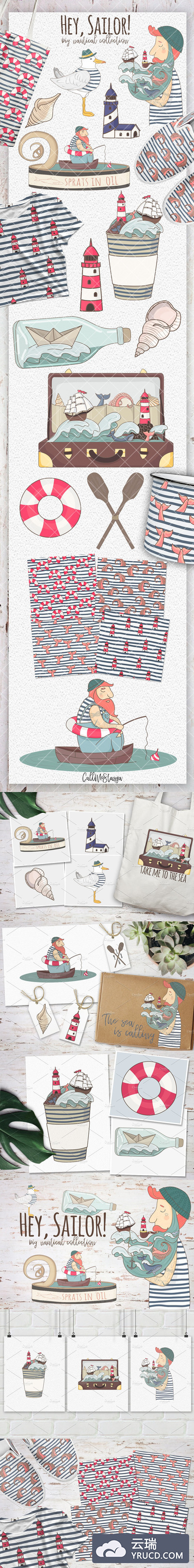 航海水手卡通特色插图